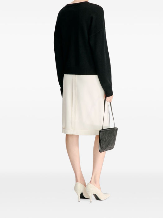 NICOLA Bicolor cashmere cardigan NICOLA BLACK/IVORY BLACK/IVORY LOULOU DE SAISON 