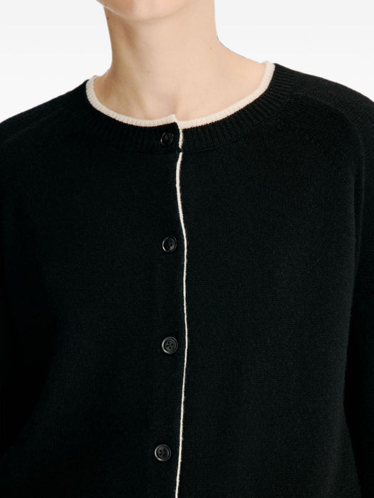 NICOLA Bicolor cashmere cardigan NICOLA BLACK/IVORY BLACK/IVORY LOULOU DE SAISON 