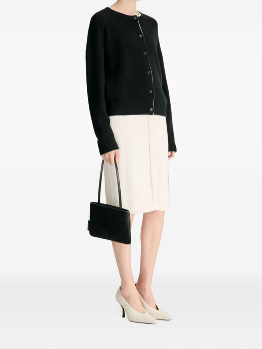 NICOLA Bicolor cashmere cardigan NICOLA BLACK/IVORY BLACK/IVORY LOULOU DE SAISON 