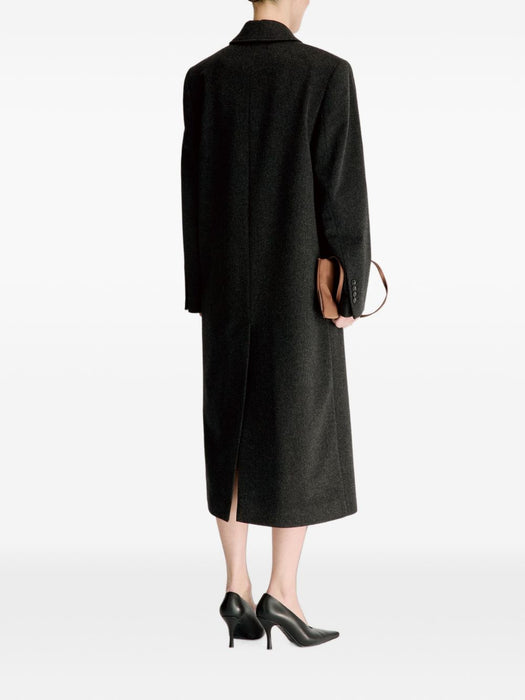 Double-breasted peak-lapel coat ROSCO LDS ANTHRACITE MELANGE LOULOU DE SAISON 