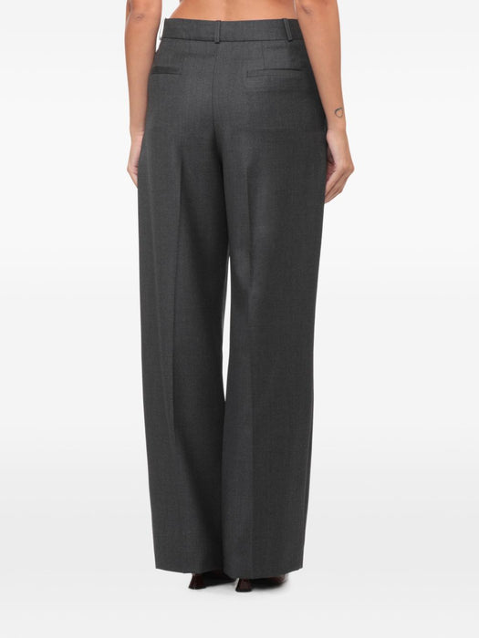 Virgin wool pleated trousers SBIRU LDS ANTHRACITE MELANGE LOULOU DE SAISON 