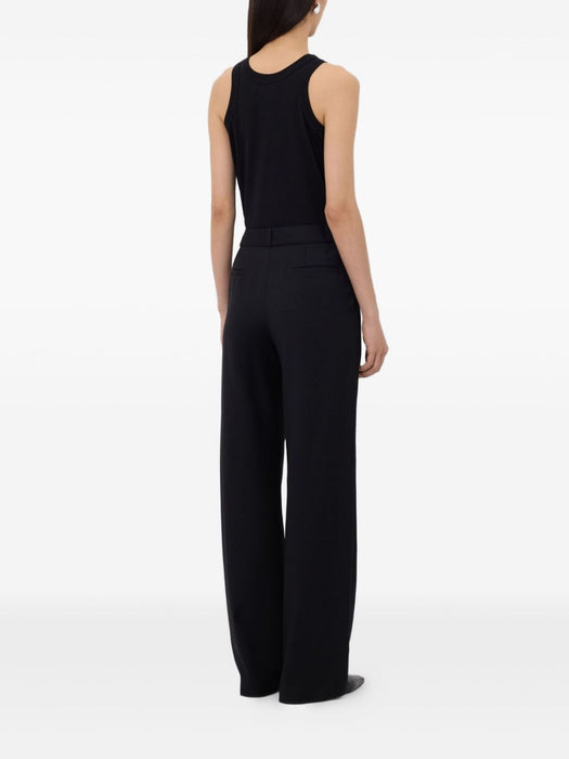 SBIRU LDS Virgin wool pleated trousers SBIRU LDS BLACK BLACK LOULOU DE SAISON 