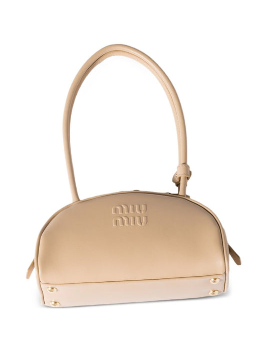 Beau embossed-logo leather shoulder bag 5BB192 V OOO 2CRWF0036 MIU MIU 