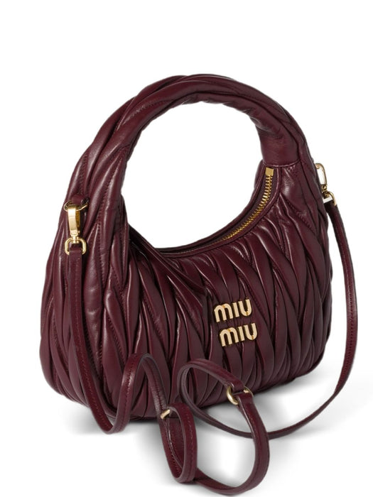 Wander matelassé nappa leather hobo bag 5BC125 V OOYAN88F0007 MIU MIU 