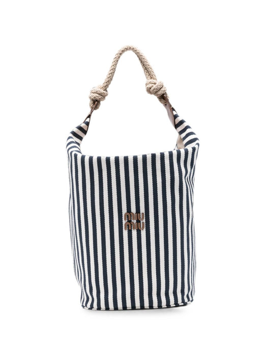 Striped rope-handle shoulder bag 5BE107 V ILO 2I0GF0B9P MIU MIU 