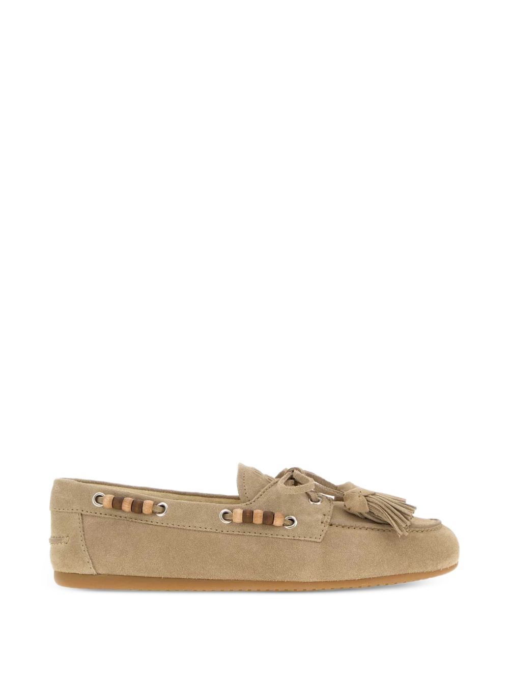 Suede deck shoes with tassels 5D518E F005 054F0F24 MIU MIU 