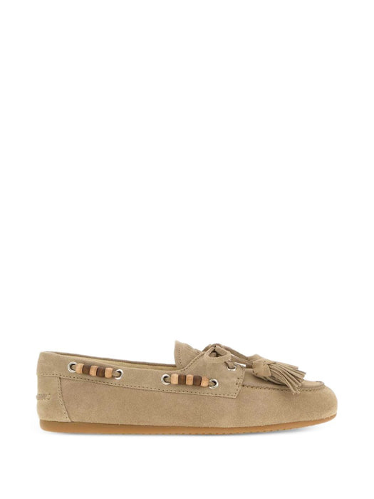 Suede deck shoes with tassels 5D518E F005 054F0F24 MIU MIU 