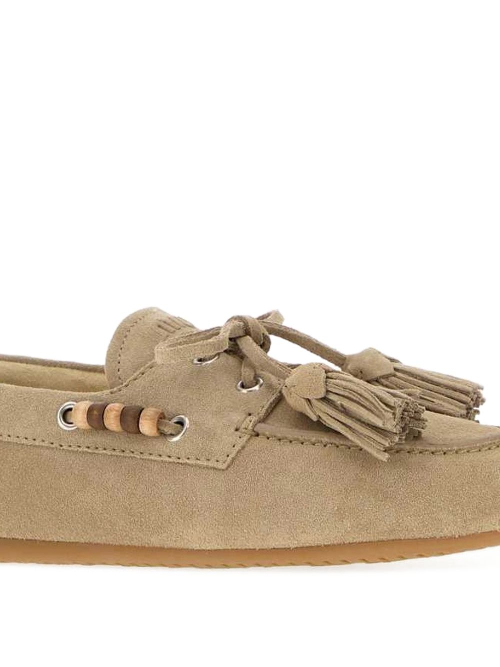 Suede deck shoes with tassels 5D518E F005 054F0F24 MIU MIU 