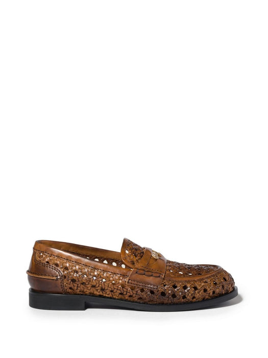 Woven leather loafers 5D683E F 015 3ZN7F0046 MIU MIU 