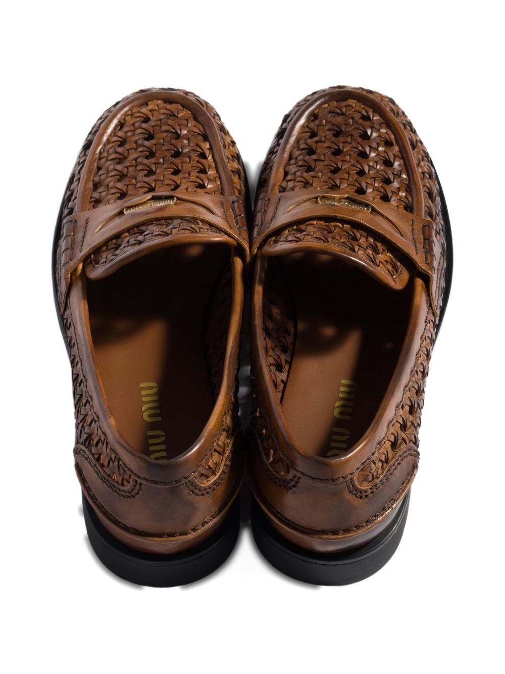 Woven leather loafers 5D683E F 015 3ZN7F0046 MIU MIU 