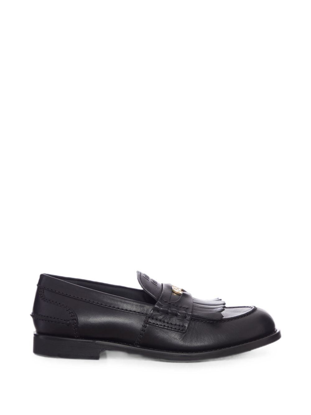 Fringed logo-detail loafers 5D747E F 020 5ODF0002 MIU MIU 