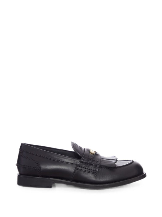 Fringed logo-detail loafers 5D747E F 020 5ODF0002 MIU MIU 