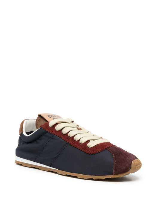 Plume technical fabric and suede sneakers<BR/> 5E114E FD005 LQ0F041L MIU MIU 