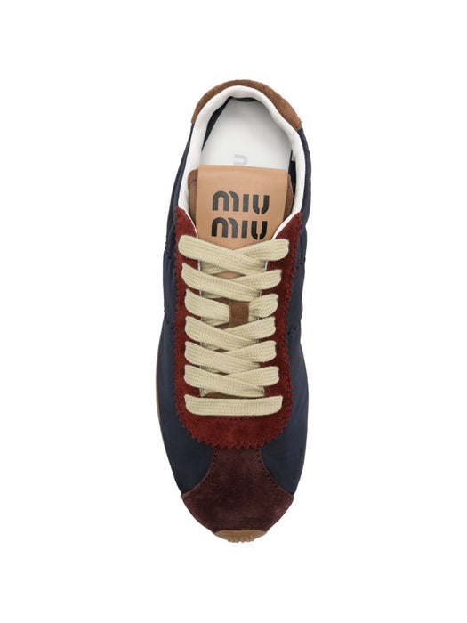Plume technical fabric and suede sneakers<BR/> 5E114E FD005 LQ0F041L MIU MIU 