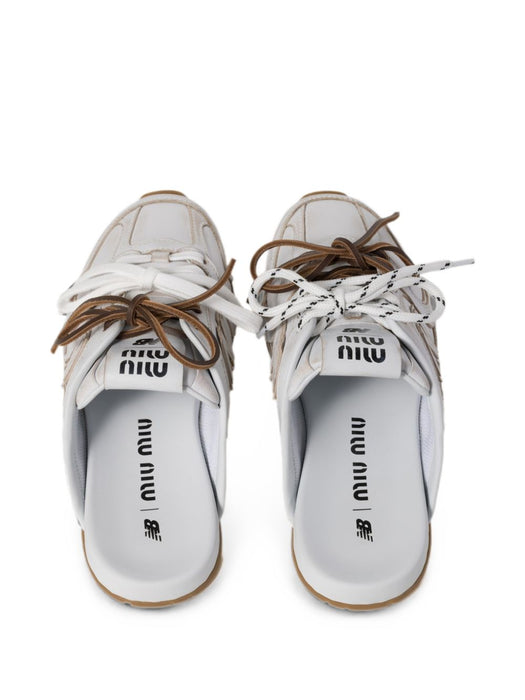 New Balance X Miu Miu 530 SL deco calf leather mules 5E333E F005 3G48F0009 MIU MIU 