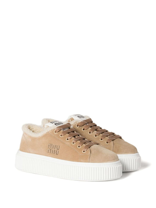 Suede and shearling sneakers 5E389E F ZF05 Z0GF0F24 MIU MIU 