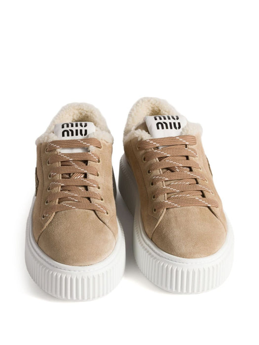 Suede and shearling sneakers 5E389E F ZF05 Z0GF0F24 MIU MIU 