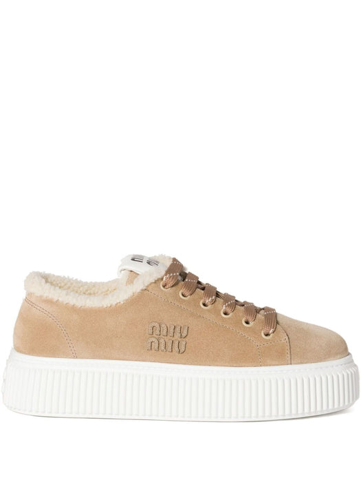 Suede and shearling sneakers 5E389E F ZF05 Z0GF0F24 MIU MIU 