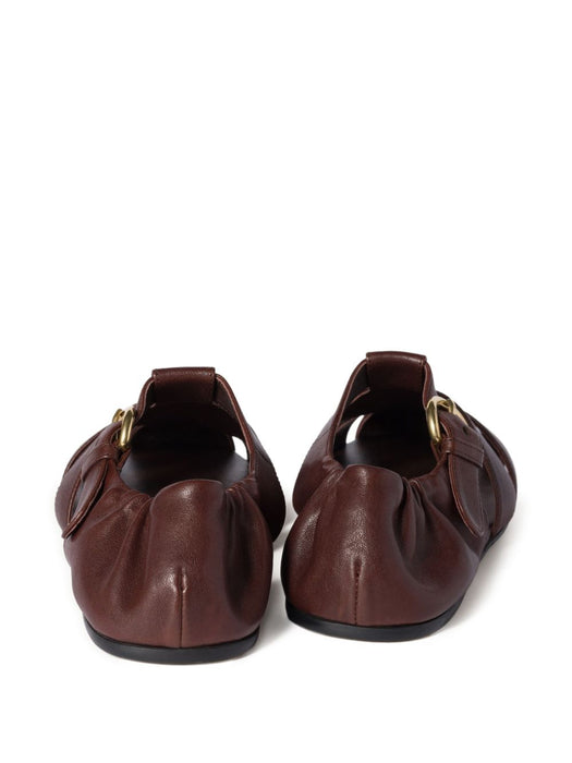 Ruches nappa leather fisherman sandals 5E395E FD005 EFXF0NBL MIU MIU 