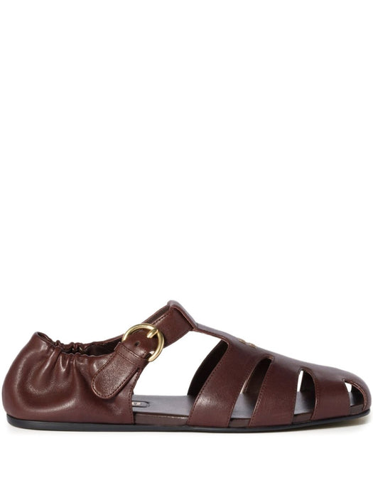 Ruches nappa leather fisherman sandals 5E395E FD005 EFXF0NBL MIU MIU 