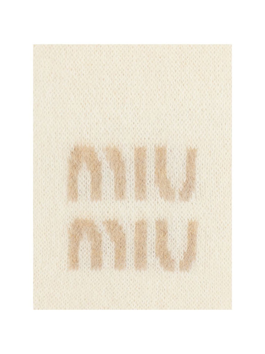 Logo fringed scarf 5FS062 2CQDF0009 MIU MIU 