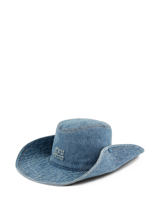 washed denim cowboy hat 5HC221 2G9UF0013 MIU MIU 