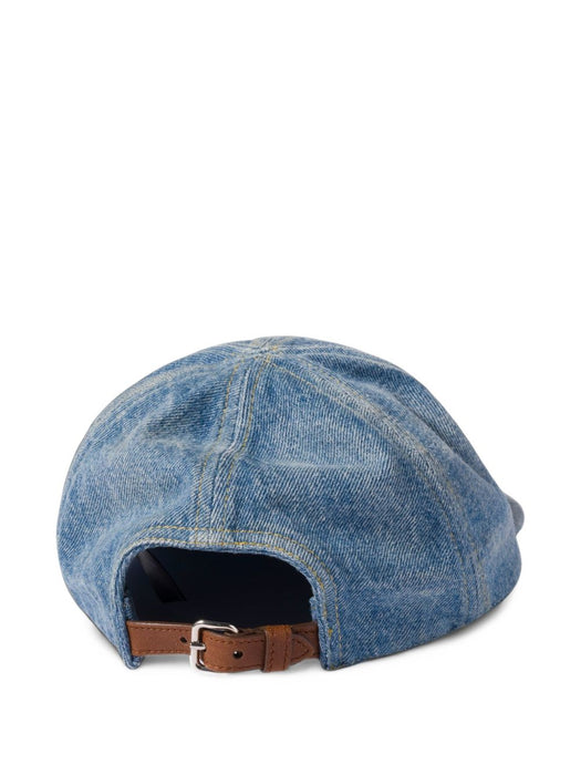 Washed denim baseball cap<BR/><BR/> 5HC370 2G9UF0013 MIU MIU 