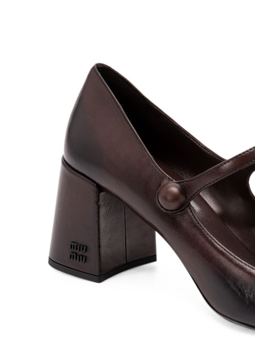 Leather Cap-Toe Mary Jane Pumps 5I781E F 065 3ZQIF0AL3 MIU MIU 