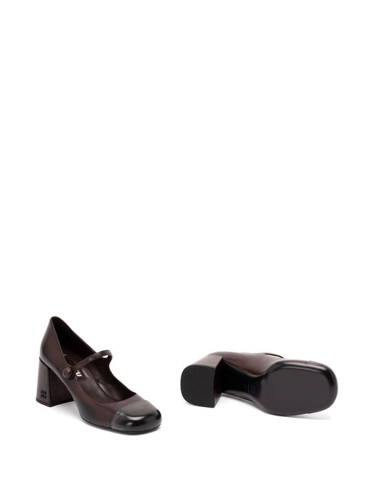 Leather Cap-Toe Mary Jane Pumps 5I781E F 065 3ZQIF0AL3 MIU MIU 