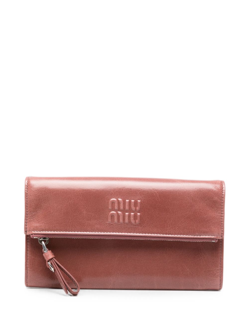 Logo-detail leather clutch bag 5MT048 2A44F0405 MIU MIU 