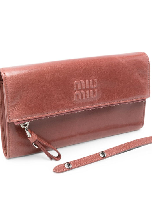 Logo-detail leather clutch bag 5MT048 2A44F0405 MIU MIU 
