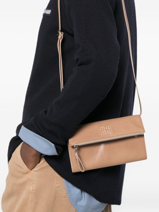 Logo-embossed leather cross body bag 5MT048 2A44F0770 MIU MIU 
