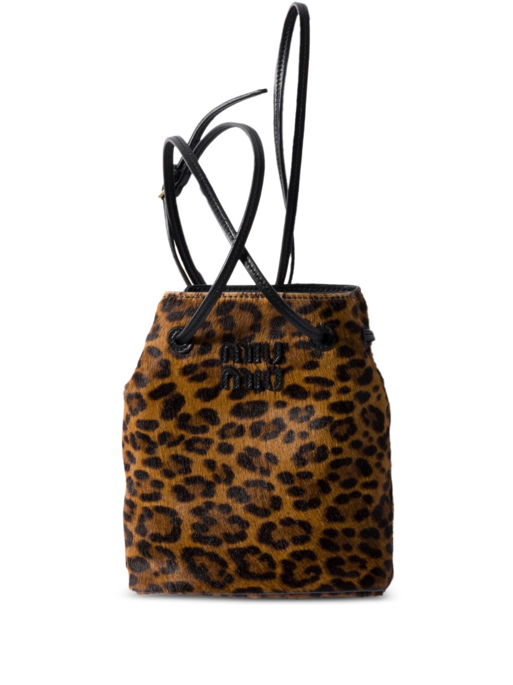 Leopard-print logo-detail cross body bag 5NF460 2IFTF0151 MIU MIU 