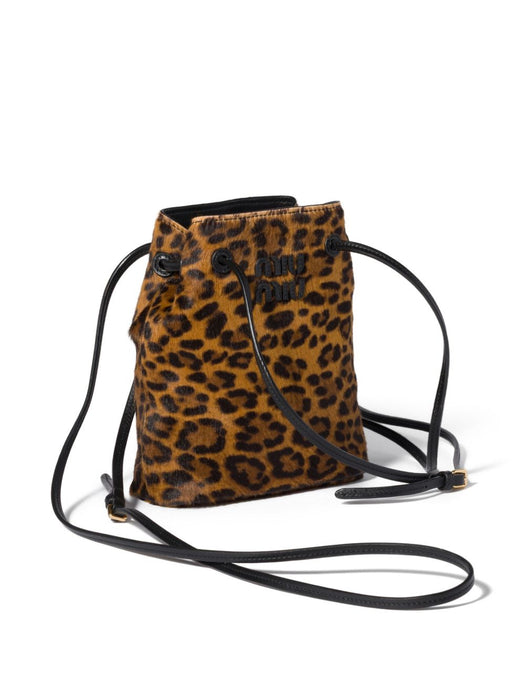 Leopard-print logo-detail cross body bag 5NF460 2IFTF0151 MIU MIU 