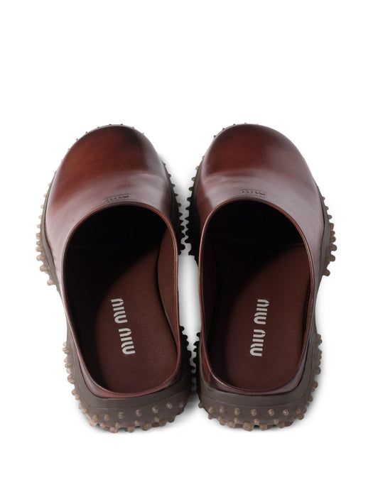 Leather bubble mules 5R802E F A045 5ODF0201 MIU MIU 