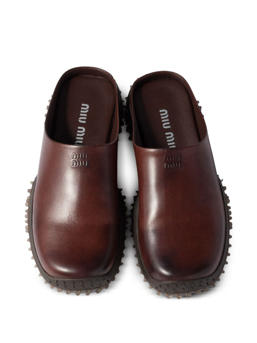 Leather bubble mules 5R802E F A045 5ODF0201 MIU MIU 