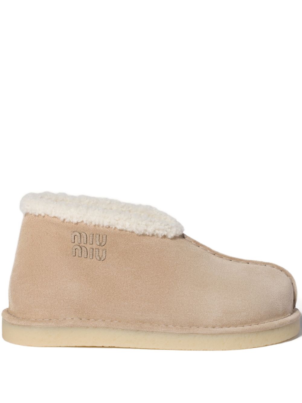 Embroidered-logo shearling boots 5T516E F ZF15 Z0GF0F24 MIU MIU 