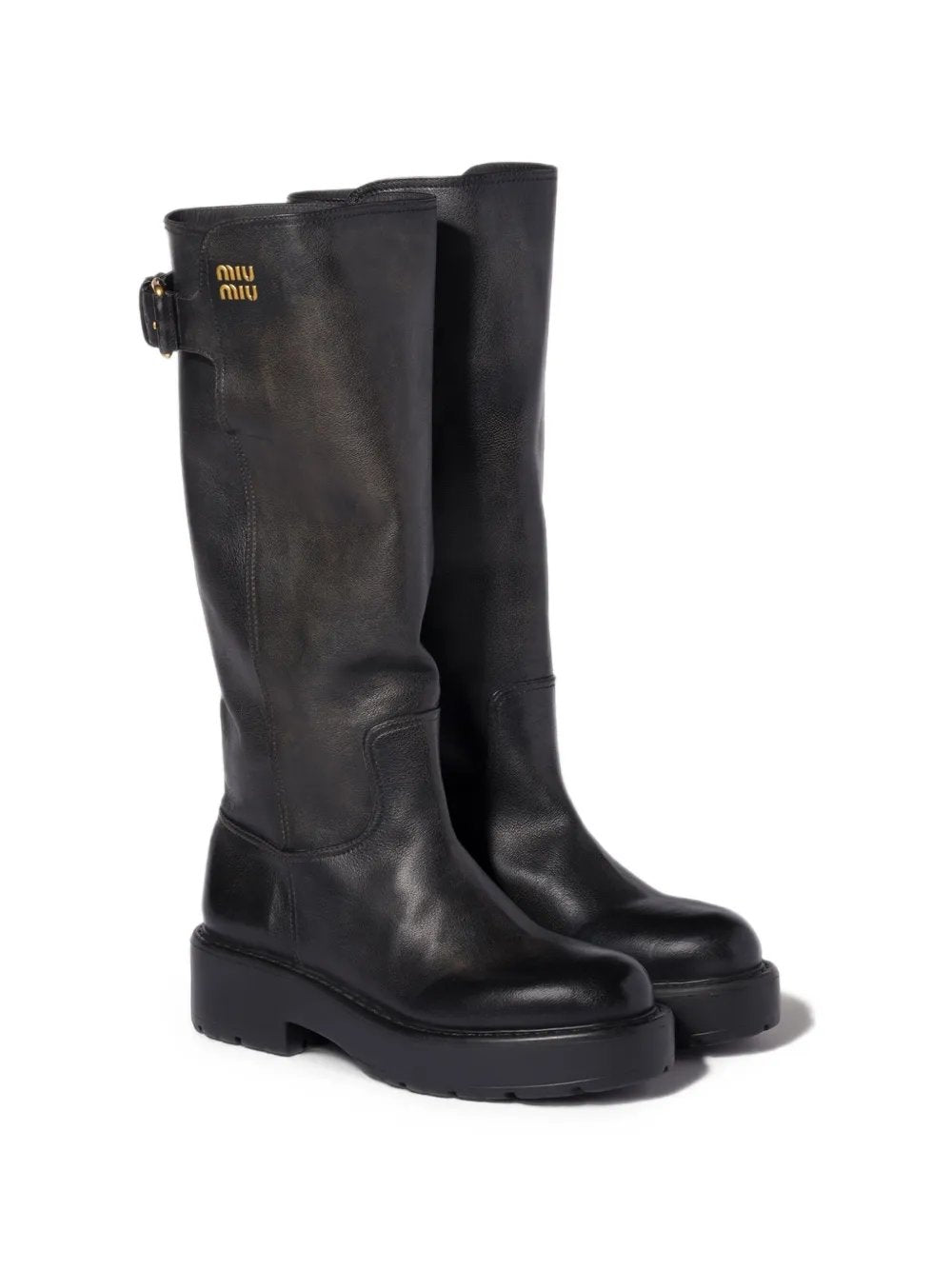 Leather boots 5W767E F 055 Y9SF0002 MIU MIU 