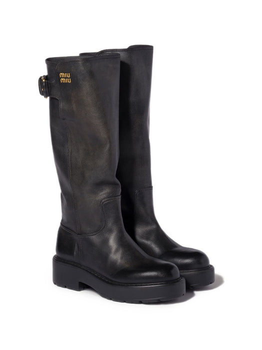 Leather boots 5W767E F 055 Y9SF0002 MIU MIU 