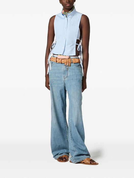 Logo-embroidered wide-leg Jeans GWP394 S 232 193KF0013 MIU MIU 