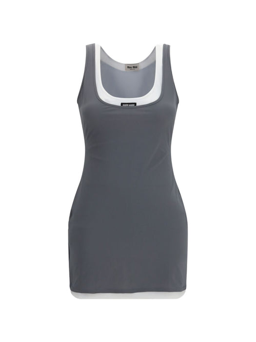 Stretch jersey mini-dress MF6438 S OOO 122RF0276 MIU MIU 
