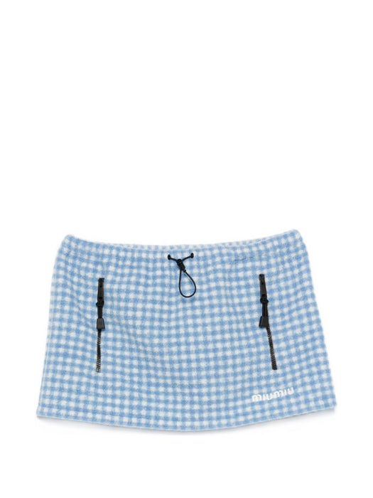 Vichy fleece mini skirt MG2518 S OOO 6375F0UB3 MIU MIU 