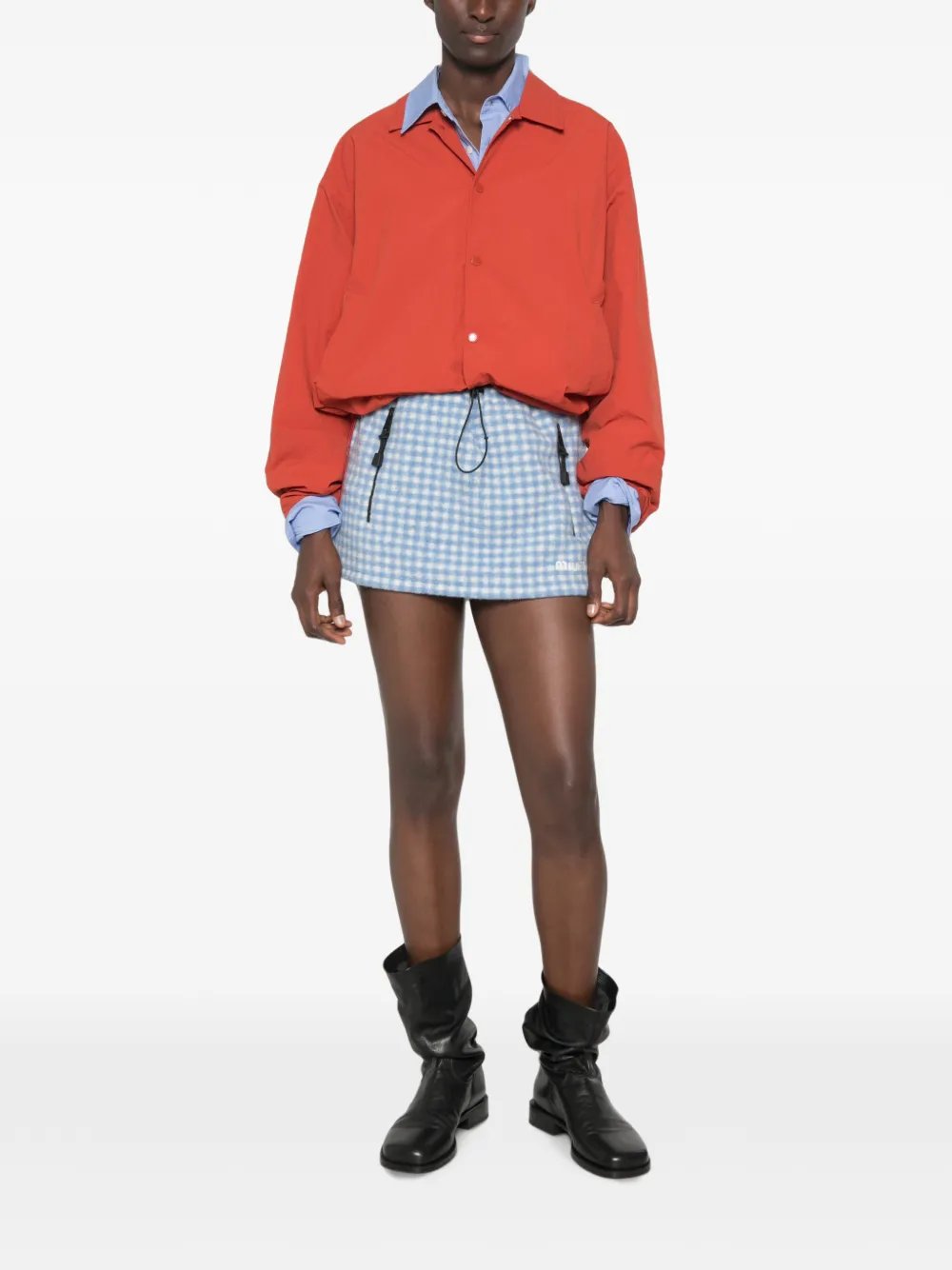 Vichy fleece mini skirt MG2518 S OOO 6375F0UB3 MIU MIU 