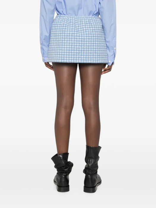 Vichy fleece mini skirt MG2518 S OOO 6375F0UB3 MIU MIU 