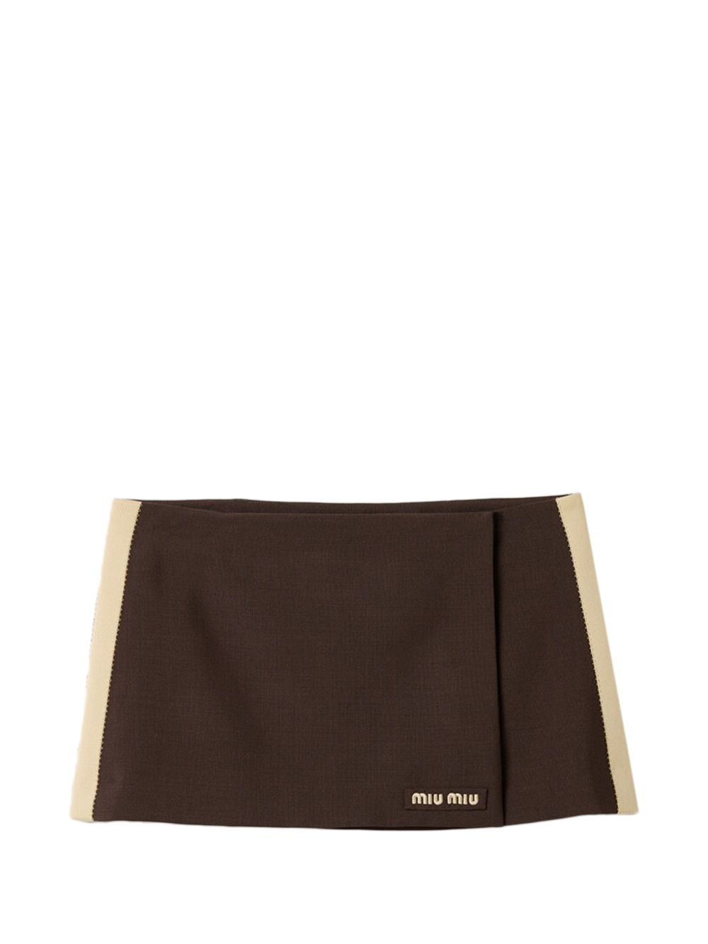 Logo-patch wrap skirt MG2724 S OOO 12I1F0324 MIU MIU 