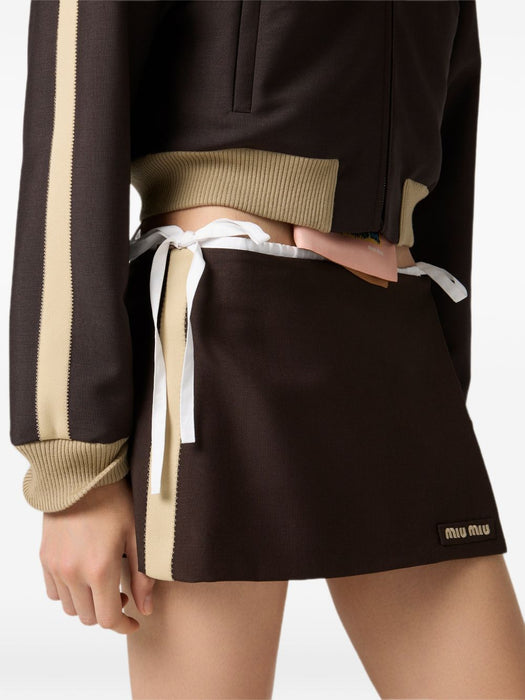 Logo-patch wrap skirt MG2724 S OOO 12I1F0324 MIU MIU 