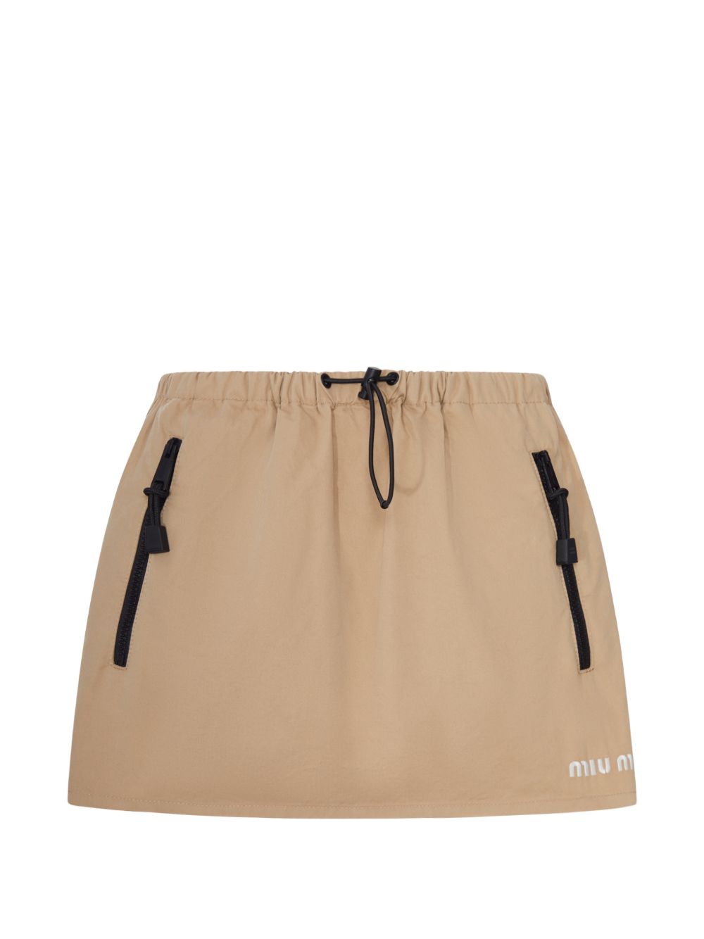 Drawstring-waist logo-print skirt MG2754 SOOO 19LWF0065 MIU MIU 
