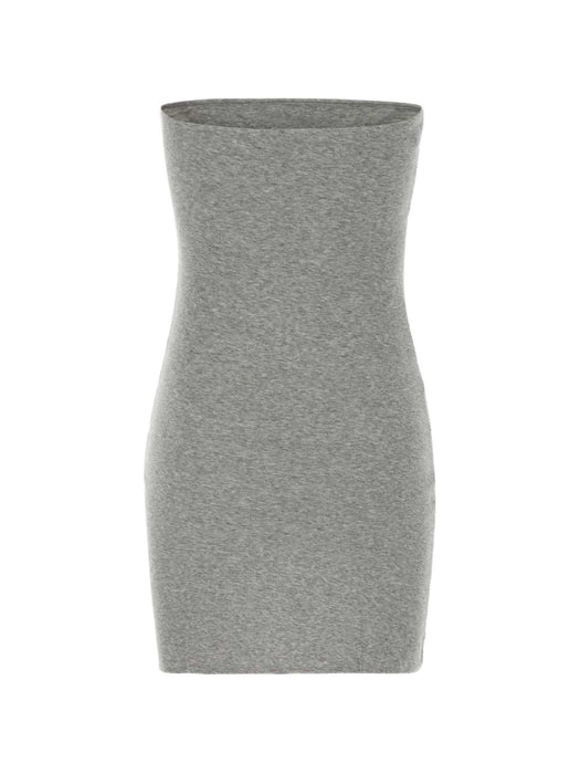 Logo-patch strapless mini dress MJA927 S OOO 192CF0031 MIU MIU 