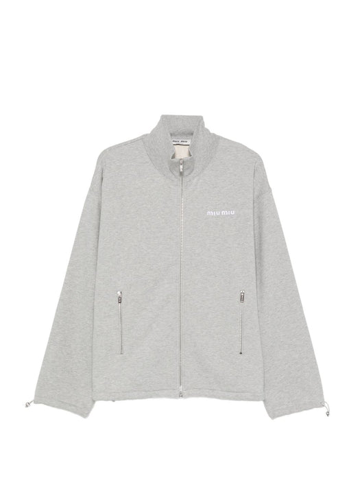 Logo-embroidered zip-up sweatshirt MJL042 S OOO 13UKF0031 MIU MIU 