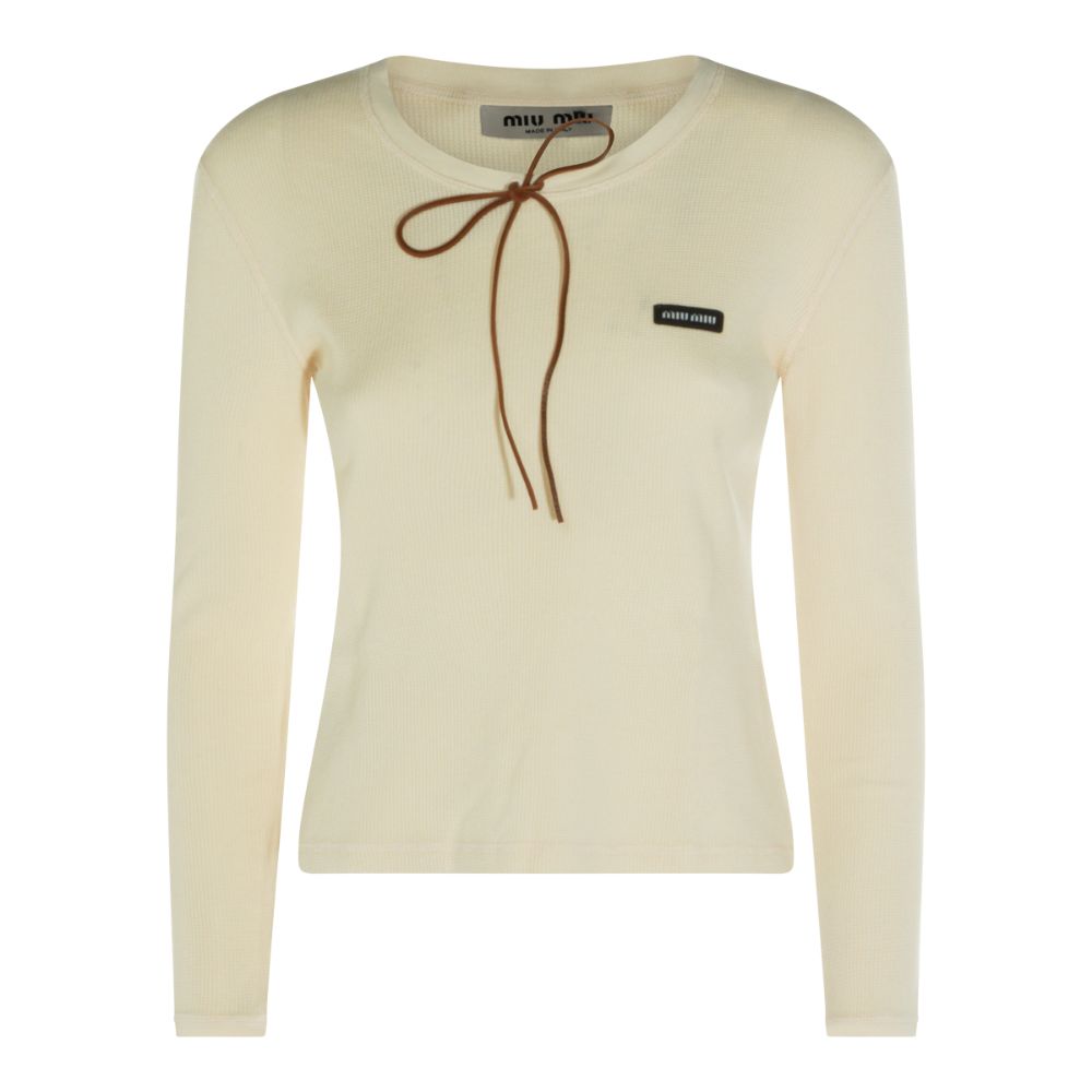 Cotton Long Sleeve T-shirt MJLA58 S OOO 191IF0379 MIU MIU 